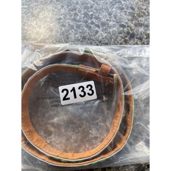 Colorful Woven Belt With Leather LOOK Accents‎ - 32.75 OVERALL  Inches - Picture 9 of 9